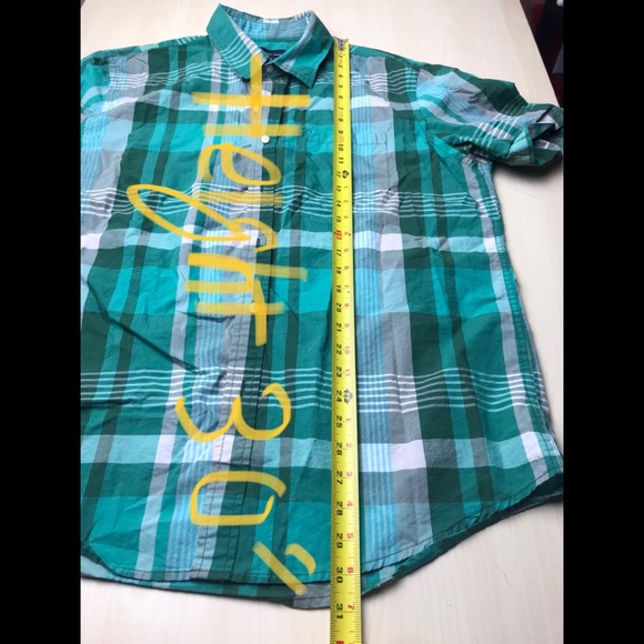 MenLogan Hill GreenPlaid Short Sleeve Button Down - Picture 6 of 7